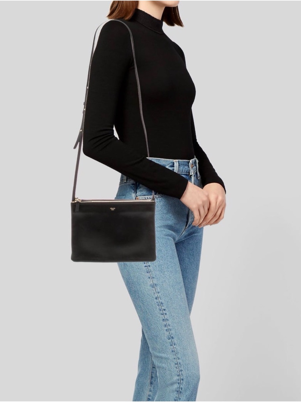 Celine Black Leather Trio Bag with Gold Hardware - Picture 2 of 8
